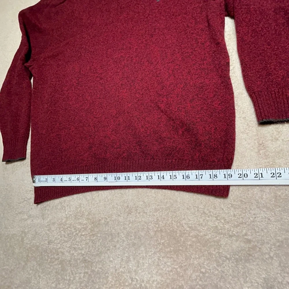American Eagle Mens XXL Burgundy Marl Cotton Wool Blend Crewneck Sweater